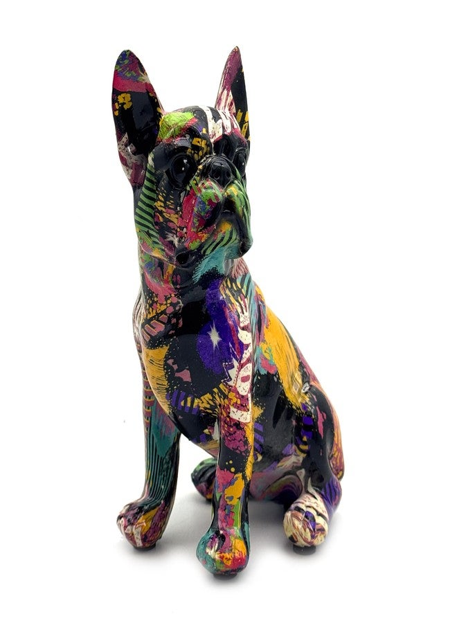 FUNSXBUG Colorful Art French Bulldog Statue Dog Figurines Sculpture Collectibles Home Office Desktop Decor Outdoor Garden Display Decoration Resin (Colour 3) - Image 5